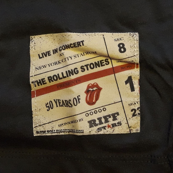 Rolling Stones UK Flag Logo 50 Years RIFF STARS rock Official T-Shirt M NWT - Picture 5 of 5